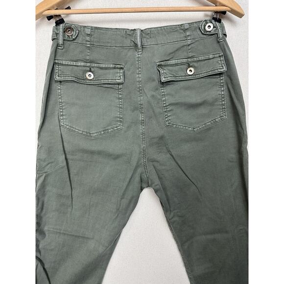 Pistola Women's Straight Leg Capri Pant SZ 33 Stretch Army Green Utility Grunge - Picture 10 of 13